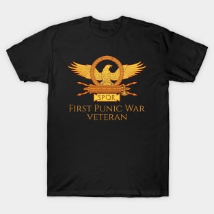 Ancient Roman History First Punic War Military Veteran SPQR T-Shirt